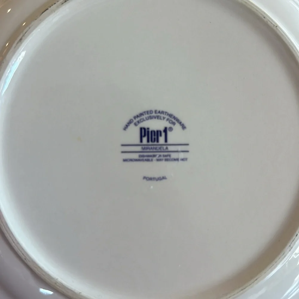 Pier 1 Mirandela Blue Yellow Paisley 9” Serving Plate Portugal Discontinued